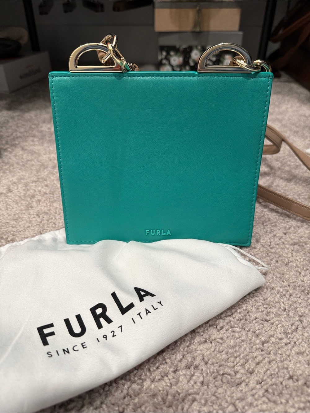 Furla Teal Crossbody with Dust Bag